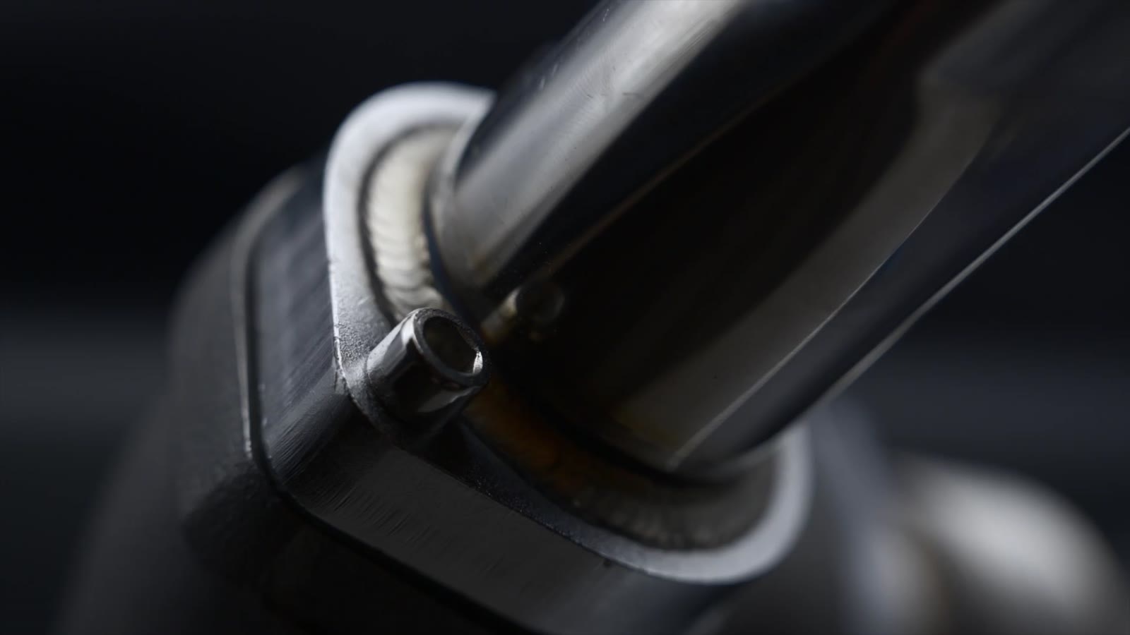 Close view of a clean weld and fabricated metal component