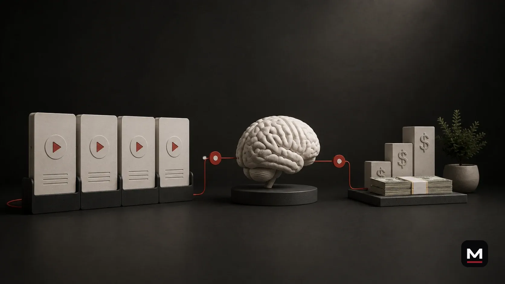 Content cards connected to memory and growing business value.